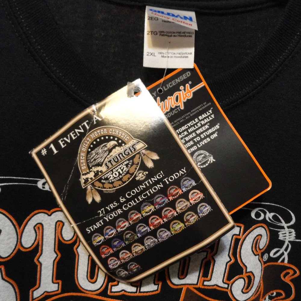 Sturgis 2012 Rally NWT Black graphic T~2XL~Biker Fan~Motorcycle Party - Picture 4 of 4